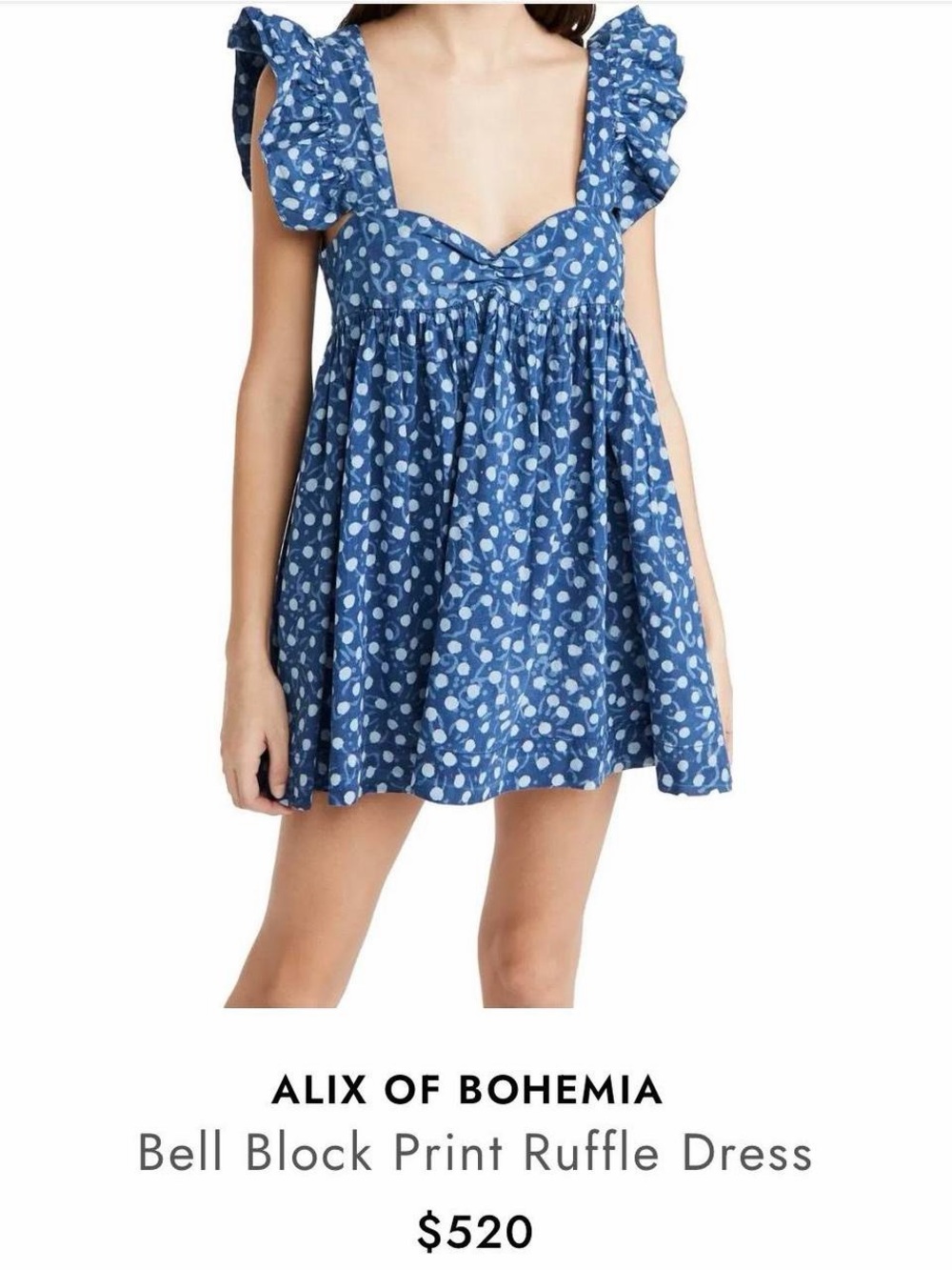 Alix Of Bohemia Blue Polka Dot Ruffle Mini Dress